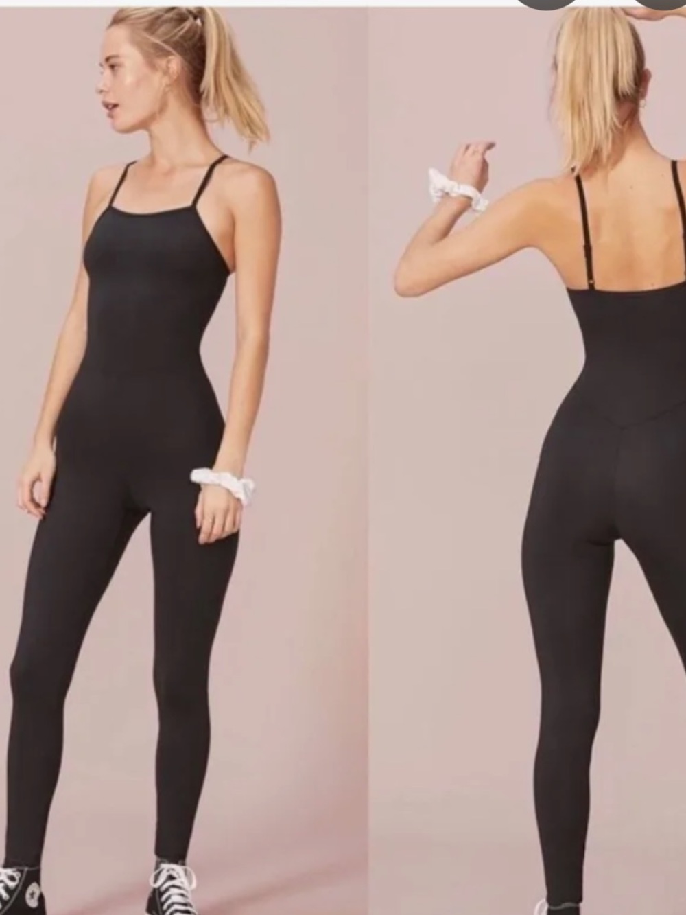 Girlfriend Collective Cami Unitard Women M Black Athleisure Lounge Dance Yoga